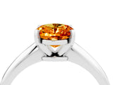 Silver Oval Cut Citrine Solitaire Engagement Ring with Classic Band and Four-Prong Setting_22