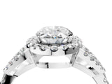 Silver Oval Cut Cut Diamond Halo Engagement Ring with Open Split Pavé Band_17
