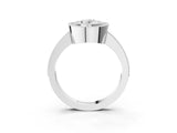 Silver Oval Cut-Cut Diamond Halo Engagement Ring with Pave Band and Prong Setting_28