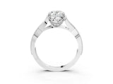 Silver Oval Cut Cut Diamond Twisted Band with Milgrain Pave Setting and Four-Prong Setting_9