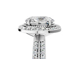 Silver Oval Cut Diamond Double Halo Ring with Split Shank and Four-Prong Setting_12