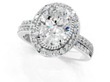 Silver Oval Cut Diamond Double Halo Ring with Split Shank and Four-Prong Setting_8