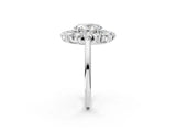 Silver Oval Cut Diamond Floral Double Halo Engagement Ring with Prong Setting_57