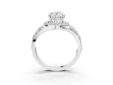 Silver Oval Cut Diamond Halo Ring with Split Shank and Bezel Accents and Four-Prong Setting_16