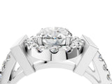 Silver Oval Cut Diamond Halo Split Shank Prong Set Ring_23