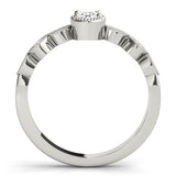14K White Gold 2.05 Carat F VS1 Oval Cut Diamond Milgrain Marquise Band with Prong Setting