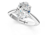 Silver Oval Cut Diamond Solitaire Engagement Ring with Cathedral Setting and Four-Prong Mount_15
