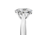 Silver Oval Cut Diamond Solitaire Engagement Ring with Cathedral Setting and Four-Prong Mount_19