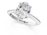 Silver Oval Cut Diamond Solitaire Engagement Ring with Classic Band and Four-Prong Setting_42