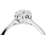 Silver Oval Cut Diamond Solitaire Ring with Flower Prong Setting and Classic Band_31