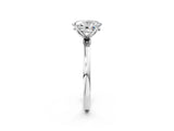 Silver Oval Cut Diamond Solitaire Ring with Thin Band and Prong Setting_14
