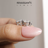 Silver 3.11 Carat D VVS2 Oval Diamond Stud Earrings