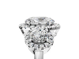 Silver Oval Cut Diamond Three-Stone Halo Ring with Prong Setting and Pavé Accents_18
