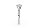 Silver Oval Cut Diamond Three-Stone Ring with Prong Setting and Pavé Band_9