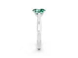 Silver Oval Cut Green Sapphire Solitaire Engagement Ring with Cathedral Setting and Four-Prong Mount_2