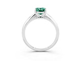 Silver Oval Cut Green Sapphire Solitaire Engagement Ring with Classic Band and Four-Prong Setting_21