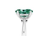 Silver Oval Cut Green Sapphire Solitaire Engagement Ring with Classic Band and Four-Prong Setting_23