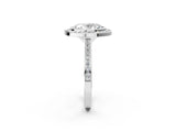 Silver Oval Cut Halo Bezel Diamond Pave Band Ring_15