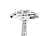 Silver Oval Cut Halo Bezel Diamond Pave Band Ring_18