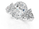 Silver Oval Cut Halo Diamond Split Shank Engagement Ring with Four-Prong Setting_14