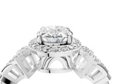 Silver Oval Cut Halo Diamond Split Shank Engagement Ring with Four-Prong Setting_17
