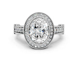 Silver Oval Cut Halo Diamond Split Shank Pave Ring_13