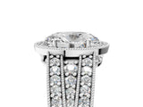 Silver Oval Cut Halo Diamond Split Shank Ring with Prong Setting_12