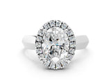 Silver Oval Cut Halo Solitaire Engagement Ring with Square Band and Four-Prong Setting_12