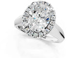 Silver Oval Cut Halo Solitaire Engagement Ring with Square Band and Four-Prong Setting_13