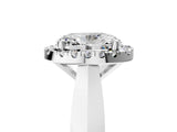 Silver Oval Cut Halo Solitaire Engagement Ring with Square Band and Four-Prong Setting_17