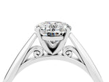 Silver Oval Cut Moissanite Solitaire Engagement Ring with Cathedral Setting and Four-Prong Mount_4
