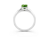 Silver Oval Cut Peridot Solitaire Engagement Ring with Classic Band and Four-Prong Setting_21
