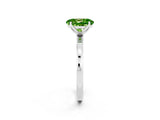 Silver Oval Cut Peridot Solitaire Ring with Thin Band and Prong Setting_44