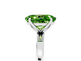 Silver Oval Cut Peridot Solitaire Ring with Thin Band and Prong Setting_47