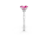 Silver Oval Cut Pink Sapphire Solitaire Engagement Ring with Classic Band and Four-Prong Setting_20