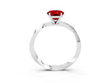 Silver Oval Cut Ruby Engagement Ring with Side Stone Accents and Four-Prong Setting_27