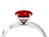 Silver Oval Cut Ruby Engagement Ring with Side Stone Accents and Four-Prong Setting_28