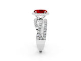 Silver Oval Cut Ruby Halo Ring with Round Split Shank and Prong Setting_69