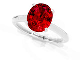 Silver Oval Cut Ruby Solitaire Engagement Ring with Classic Band and Four-Prong Setting_31