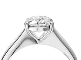 Silver Oval Cut Solitaire Diamond Ring with Six-Prong Setting and Classic Band_10
