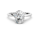 Silver Oval Cut Solitaire Diamond Ring with Six-Prong Setting and Classic Band_6