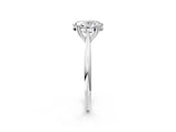Silver Oval Cut Solitaire Diamond Ring with Six-Prong Setting and Classic Band_8