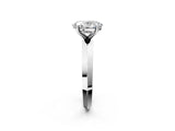 Silver Oval Cut Solitaire Engagement Ring with Flat Band and Four-Prong Setting 2