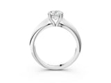 Silver Oval Cut Solitaire Engagement Ring with Tapered Band and Four-Prong Setting 3