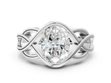 Silver Oval Cut Solitaire Intertwined Band Prong Setting Ring_14