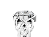Silver Oval Cut Solitaire Intertwined Band Prong Setting Ring_19