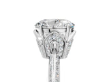 Silver Oval Cut Solitaire Split Shank Pave Diamond Engagement Ring with Four-Prong Setting_54