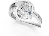 Silver Oval Cut Solitaire Tension-Set Diamond Split Shank Ring_26