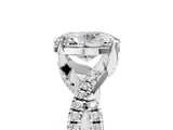 Silver Oval Cut Solitaire Twist Pave Diamond Engagement Ring with Prong Setting_24