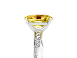 Silver Oval Cut Yellow Sapphire Engagement Ring with Side Stone Accents and Four-Prong Setting_17